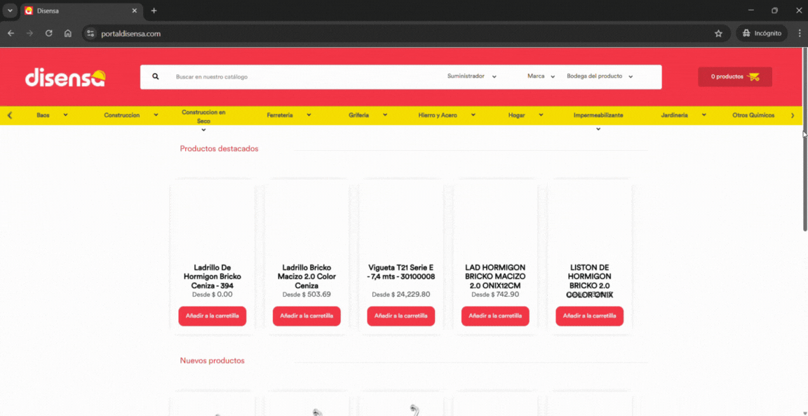 Paso 1: Sección Cemento