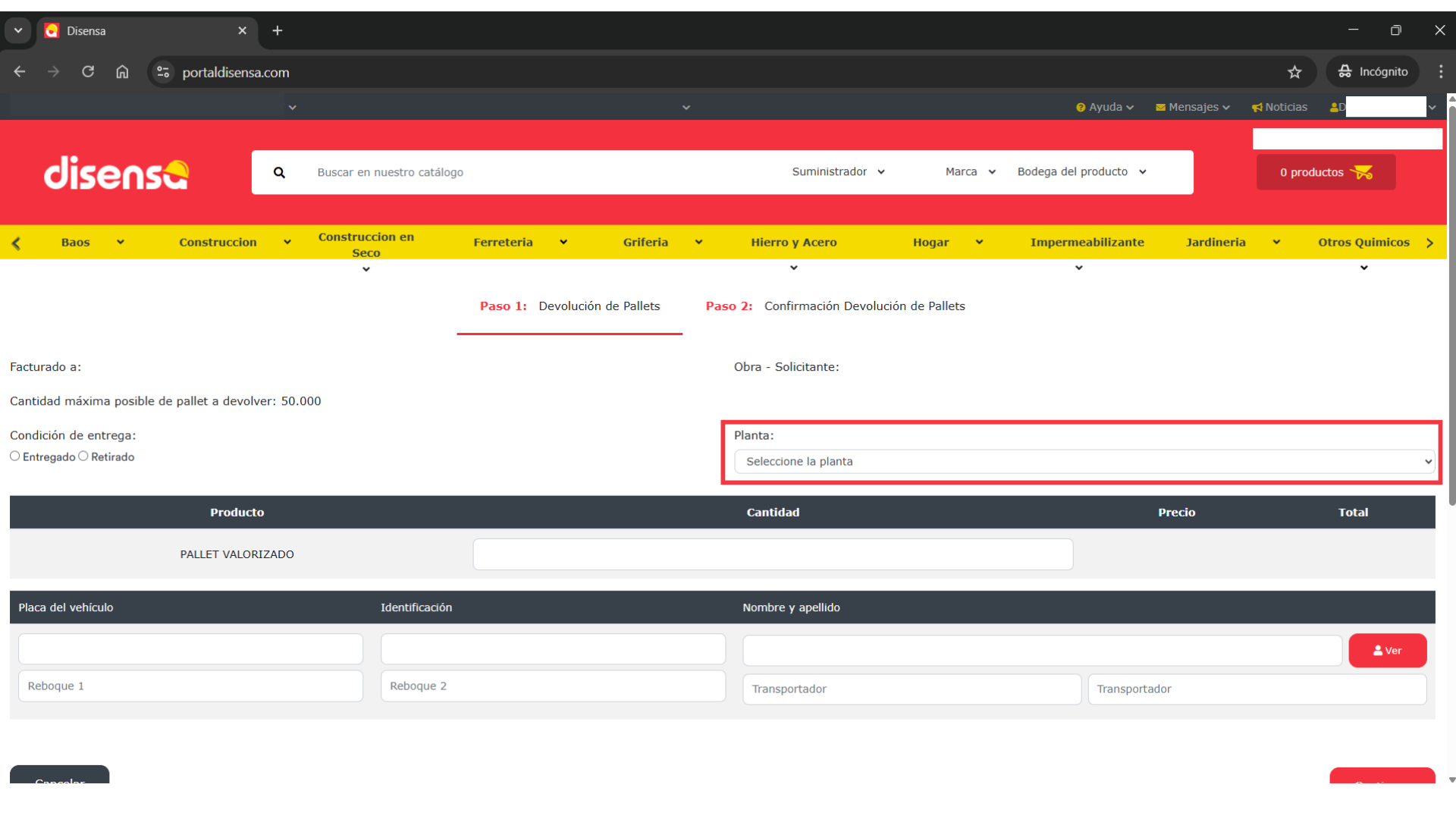 Devolución de pallets 2