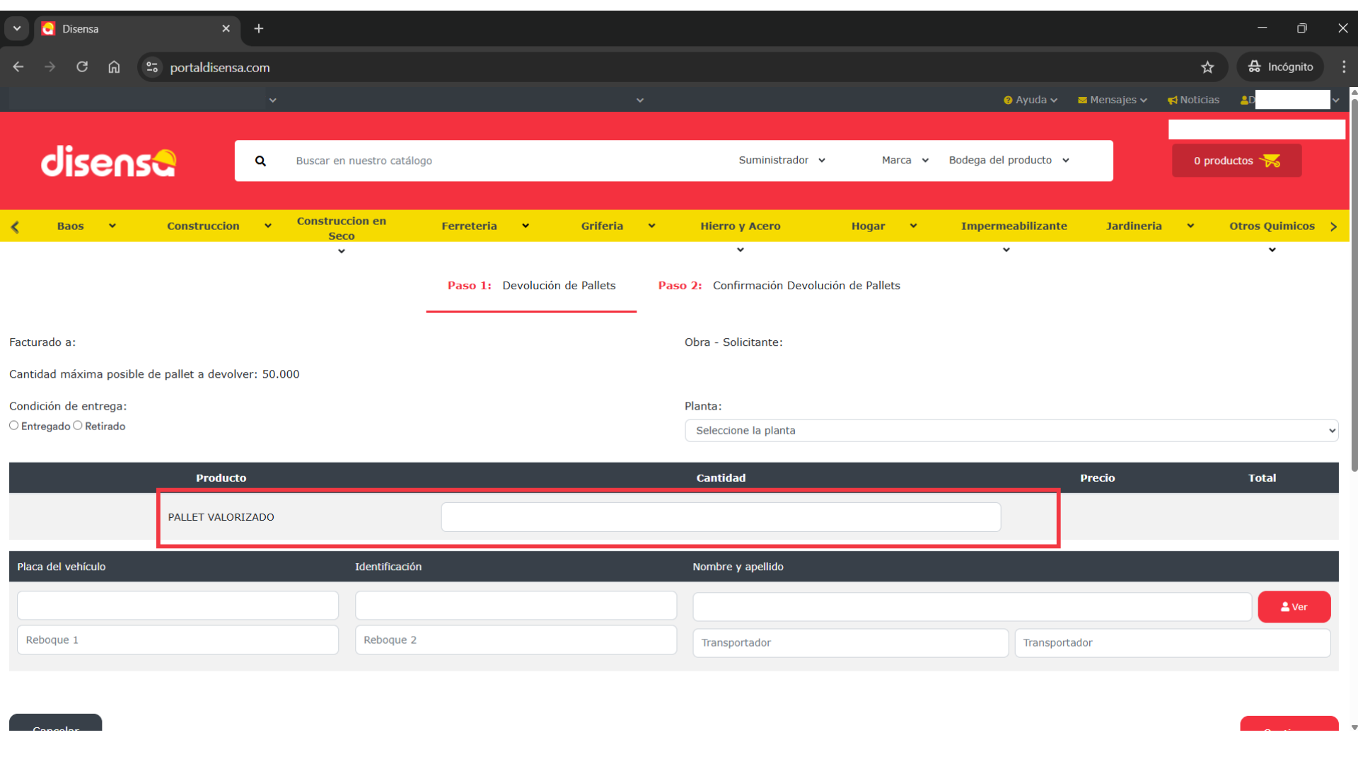 Devolución de pallets 3