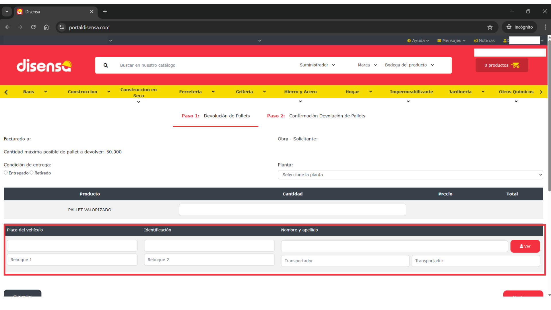 Devolución de pallets 4